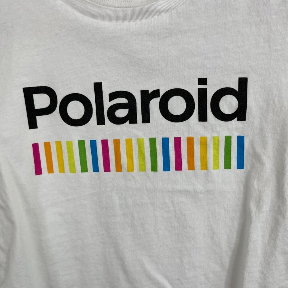 Polaroid VTG Logo Cropped Baby Doll Tee Shirt - Picture 2 of 4